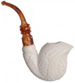 AKB Meerschaum: Carved Floral Freehand (I. Baglan) (with Case)