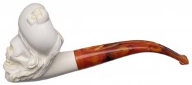 AKB Meerschaum: Carved Pirate Skull (with Case)