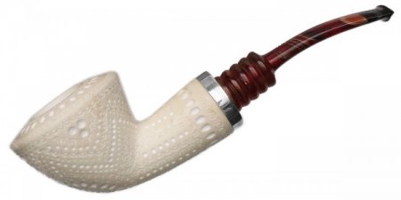 AKB Meerschaum: Lattice Bent Dublin with Silver (Tekin) (with Case)