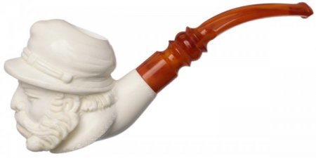 AKB Meerschaum: Carved Bearded Man (with Case)