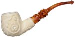 AKB Meerschaum: Carved Floral Bent Apple (Yusuf) (with Case)