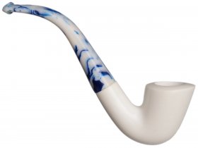 AKB Meerschaum: Smooth Bent Dublin Churchwarden (with Case and Extra Stem)