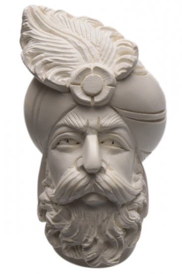 AKB Meerschaum: Carved Bearded Man (with Case)