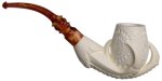 AKB Meerschaum: Carved Dragon Claw Holding Vase (Ali) (with Case)