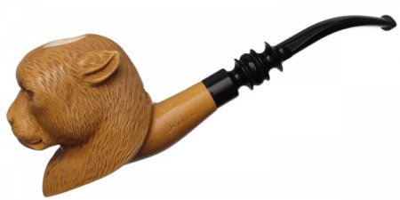 AKB Meerschaum: Carved Mountain Lion (Kenan) (with Case)